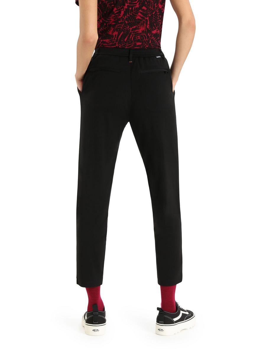 Women's Icebreaker MerinoFine™ Interlock Pants Black | CA 1424CTVE